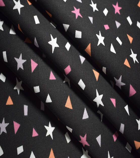Stars & Confetti on Black Quilt Cotton Fabric by Quilter's Showcase, , hi-res, image 3