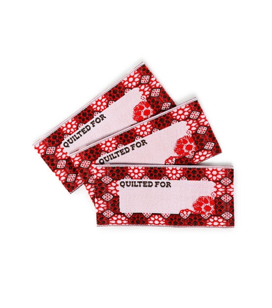 Sew-On Woven Quilt Labels, 9 pc, Red & White, , hi-res, image 5