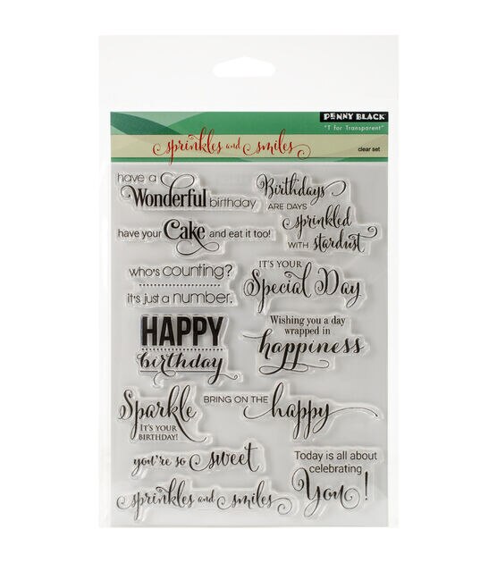 Penny Black Clear Stamps 5"X7" Sprinkles & Smiles
