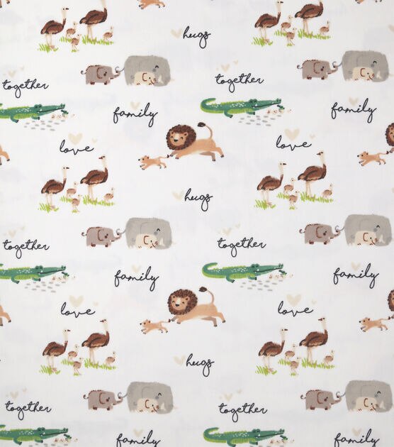 Watercolor Jungle Families Nursery Soft & Minky Fabric, , hi-res, image 1