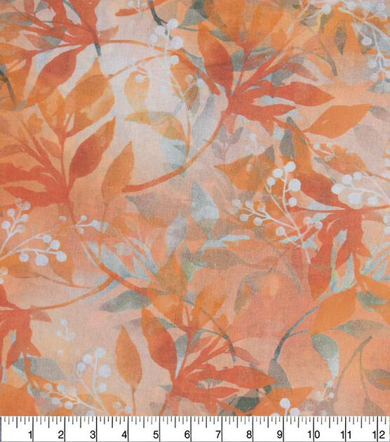 Orange Leaves Quilt Cotton Fabric by Keepsake Calico, , hi-res, image 2