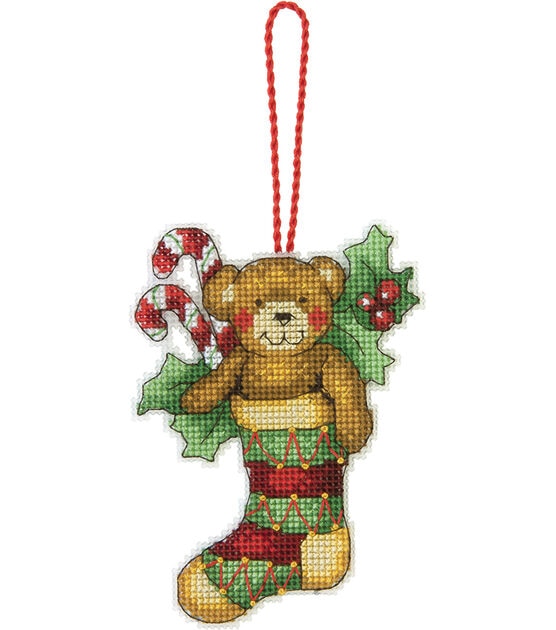 Dimensions 3" x 4.5" Bear Ornament Counted Cross Stitch Kit