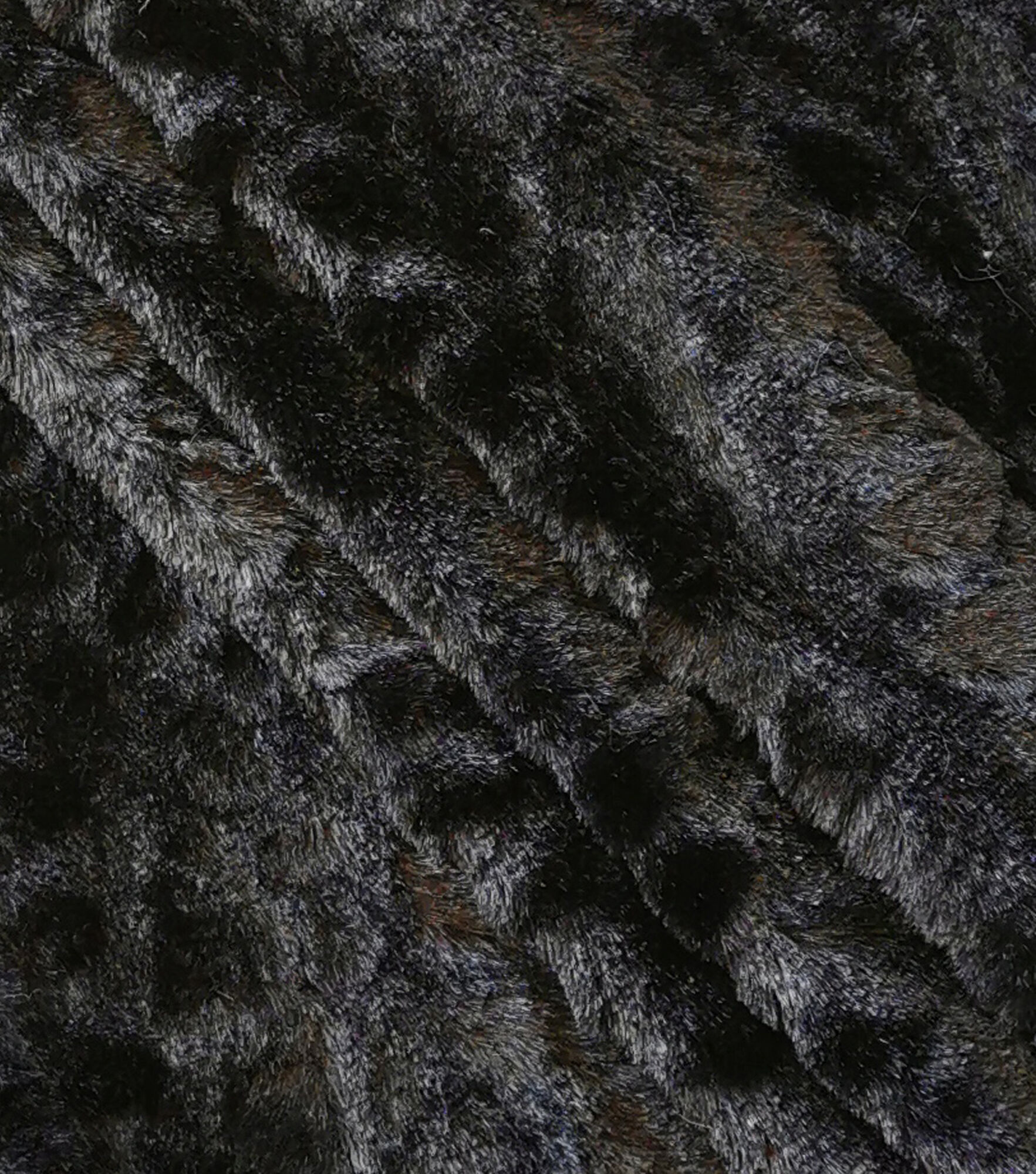 Rabbit Faux Fur Fabric, Black, hi-res