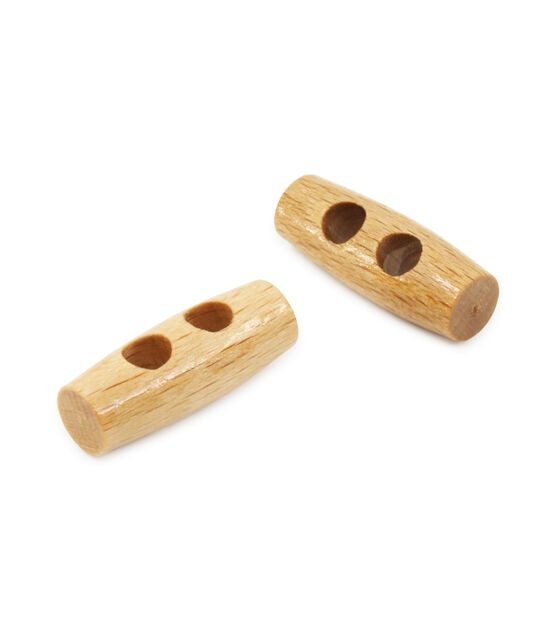 Dritz 1" Sustainable Wood Toggle 2 Hole Buttons 6pk, , hi-res, image 6