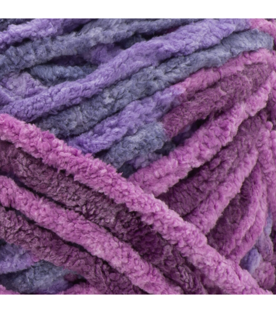 Bernat Big Ball Blanket 220yds Super Bulky Polyester Yarn, Purple Sunset, swatch, image 43