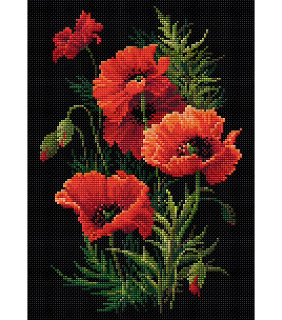 RIOLIS 10.75''x15'' Diamond Mosaic Kit Poppies