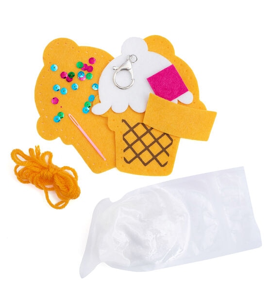 American Crafts 20ct Mini Ice Cream Cone Felt Backpack Clip Kit, , hi-res, image 3