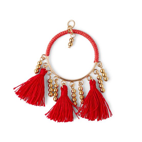 Red Iron & Polyester Tassel by hildie & jo, , hi-res, image 2