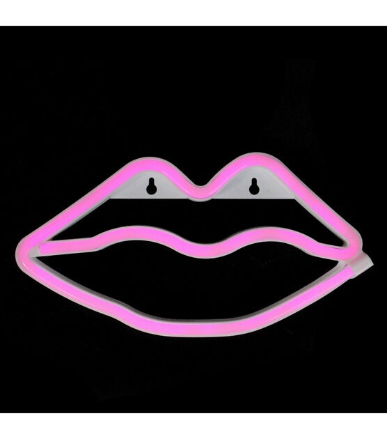 Northlight 10.5" Pink Lips LED Neon Style Valentine's Day Wall Sign, , hi-res, image 3