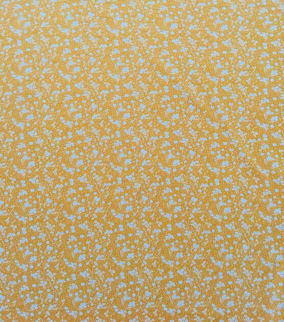 Yellow White Ditsy Floral Jersey Knit Fabric by POP!