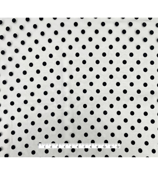 Black Flocked Dot Oragnza Fabric by Sew Sweet, , hi-res, image 5