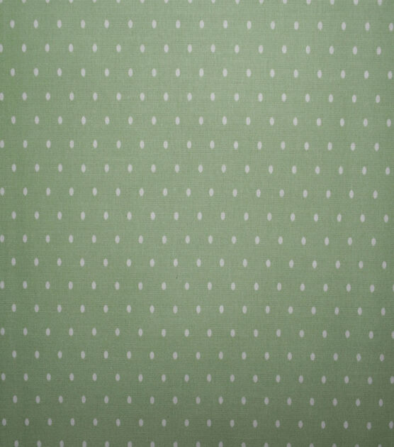 White Pin Dots on Light Green Quilt Cotton Fabric by Quilter's Showcase