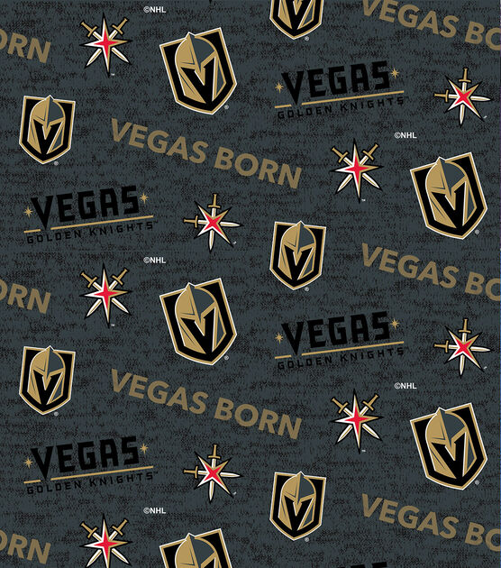 Las Vegas Golden Knights Fleece Fabric Vegas Born Allover, , hi-res, image 2
