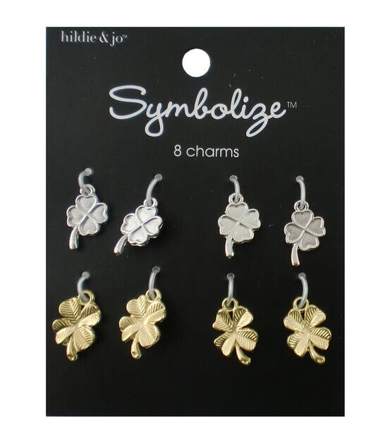 hildie & jo Symbolize 8 Pack Clover Silver & Gold Charms