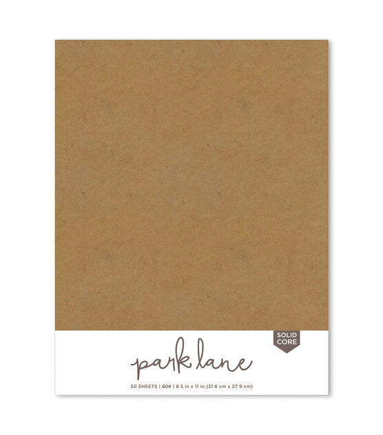 50 Sheet 8.5" x 11" Kraft Solid Core Cardstock Paper Pack by Park Lane