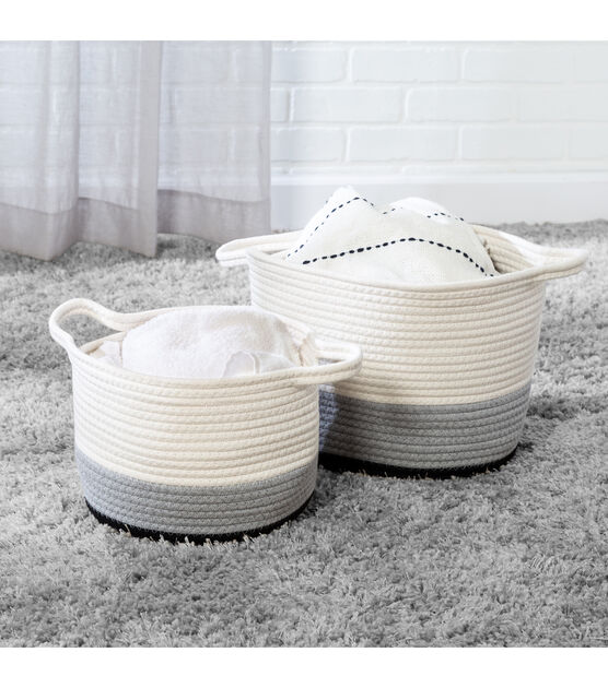 Honey Can Do 12" Nesting Cotton Rope Baskets 2ct, , hi-res, image 2