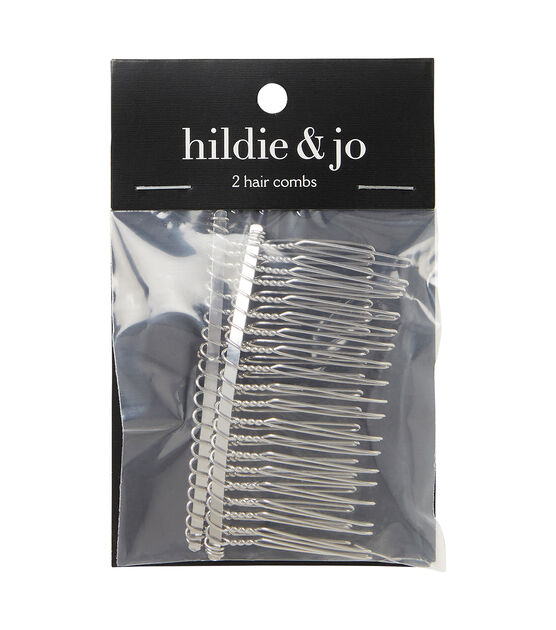 2" x 3" Silver Wire Hair Combs 2pk by hildie & jo