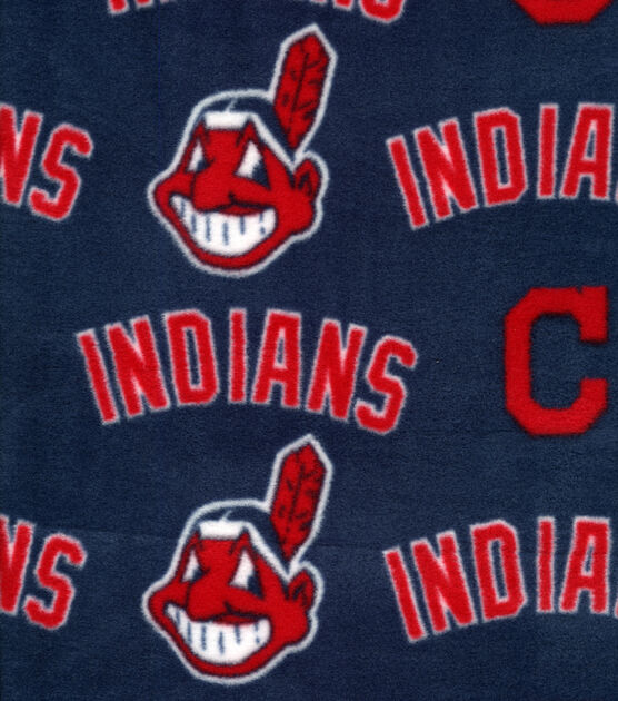 Fabric Traditions Cleveland Baseball Fleece Fabric Logo