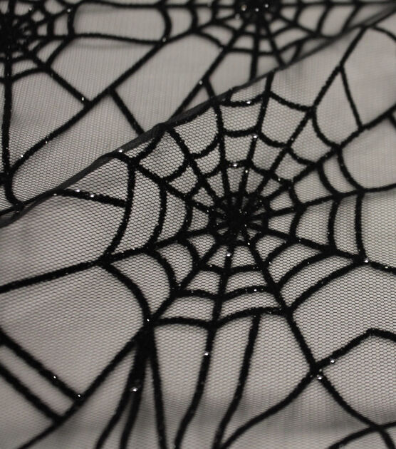 The Witching Hour Glitter Web Flock On Mesh Apparel Fabric, , hi-res, image 3