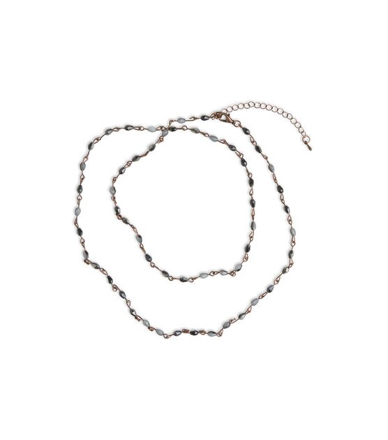 30" Copper & Gray Beaded Necklace by hildie & jo, , hi-res, image 2