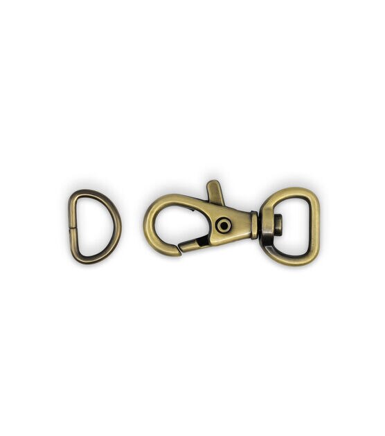 Dritz 1/2" Swivel Hooks & D-Rings, Antique Brass, 12 Sets, , hi-res, image 7
