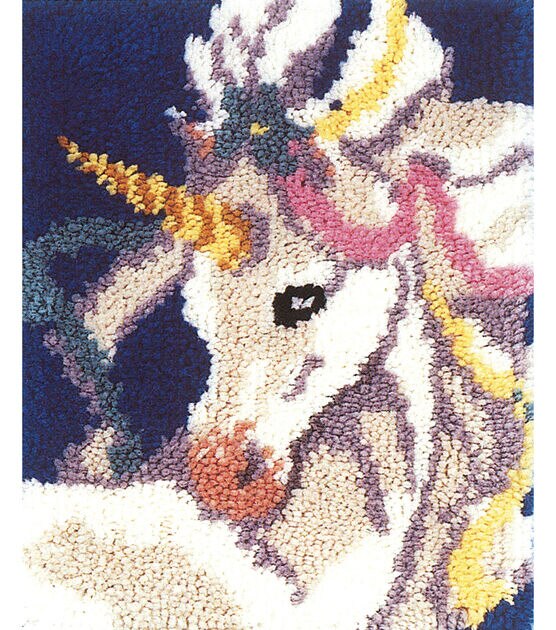 M.C.G Textiles Latch Hook Kit 15"X18" Sweet Unicorn