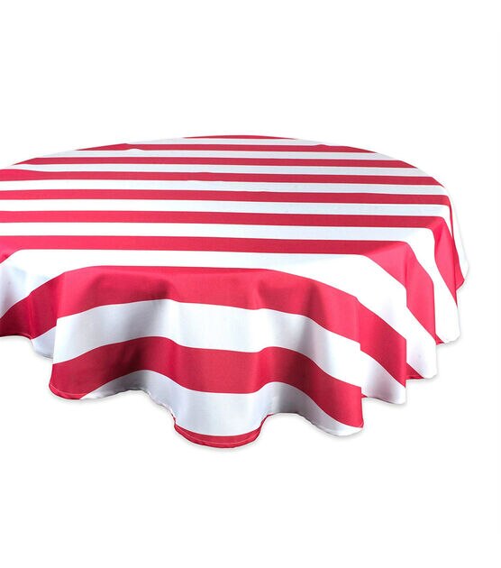 Design Imports Coral Cabana Outdoor Tablecloth Round