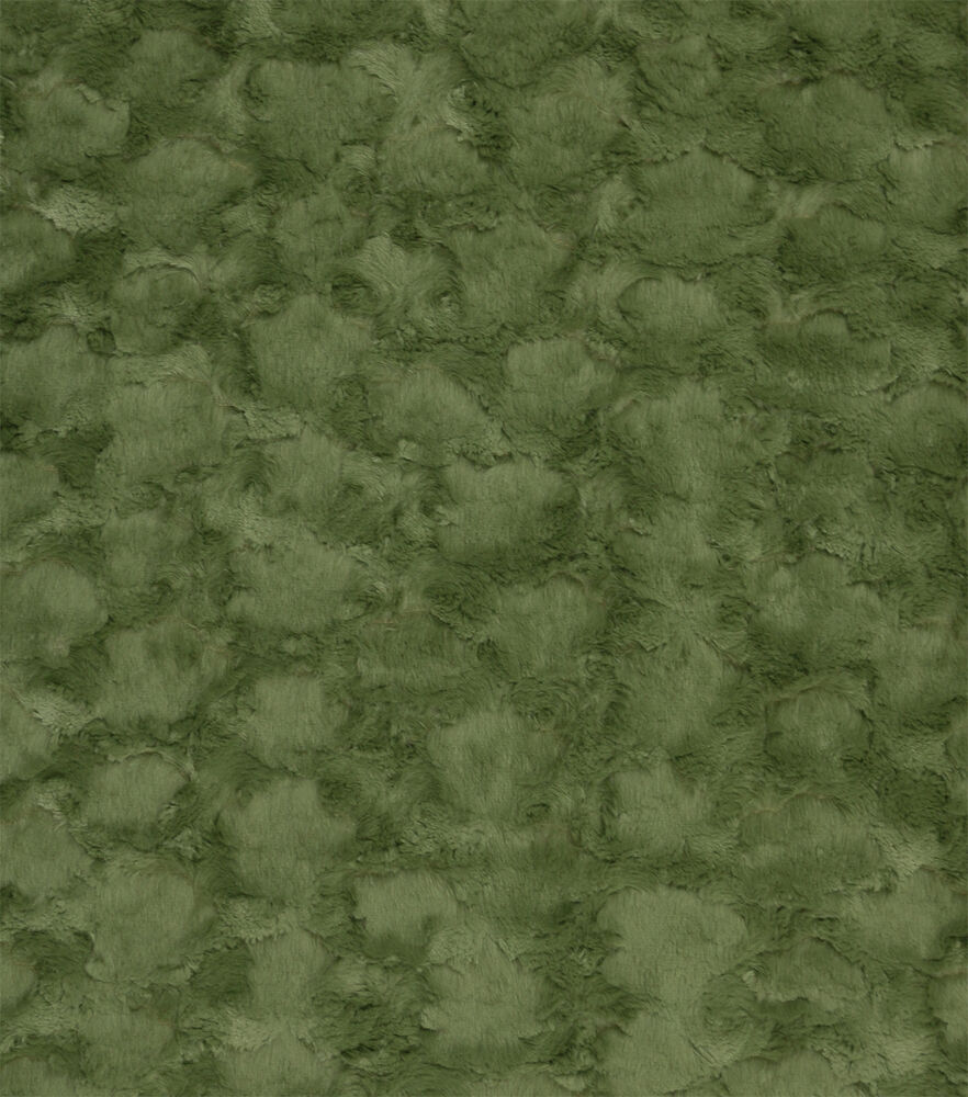Faux Fur Large Swirl Design Fabric, Hunter Green, swatch, image 1