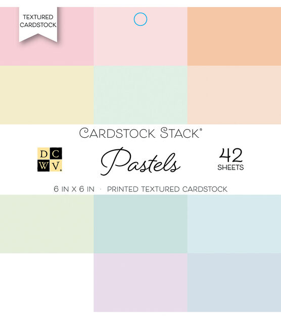 DCWV 42 Sheet 6" x 6" Pastel Printed Textured Cardstock Pack
