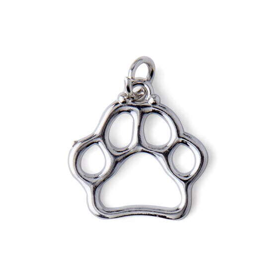 1" Silver Open Paw Charm by hildie & jo, , hi-res, image 2