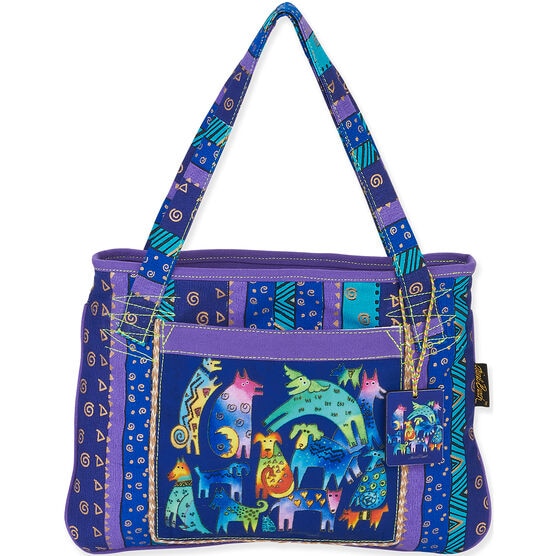 Laurel Burch Tote  Medium Tote 15"X11" Mythical Dogs
