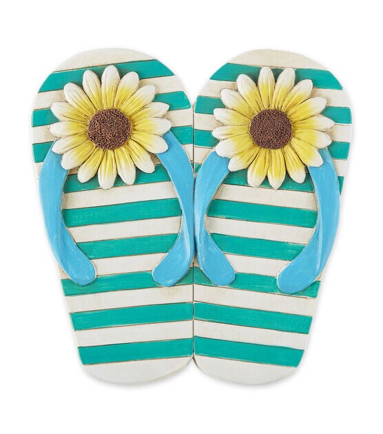 Zingz & Thingz Sunflower Stripe Flip Flop Stepping Stone