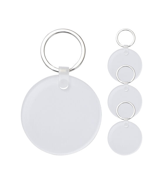 Craft Express 2 White Round Blank Sublimation Acrylic Key Ring