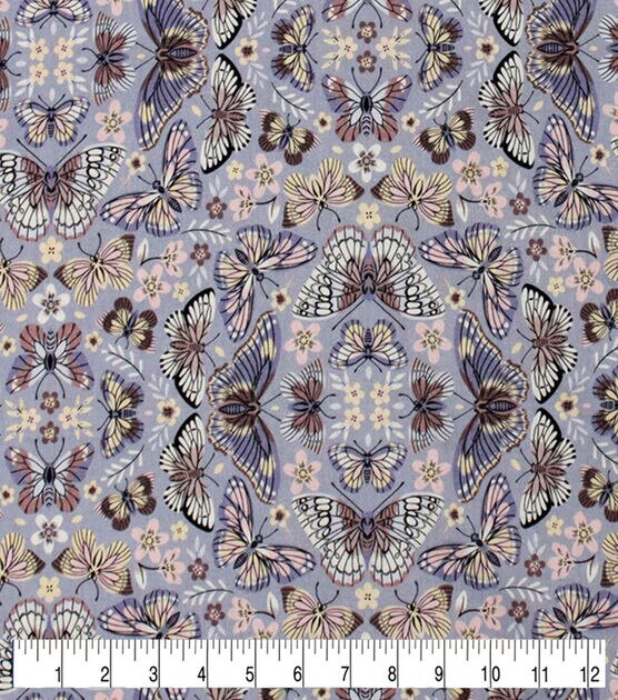 Butterflies Purple Novelty Cotton Fabric, , hi-res, image 3