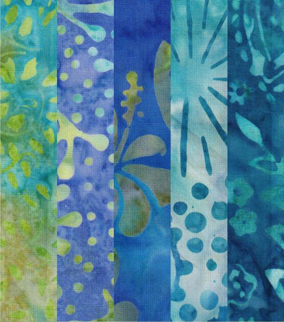 Teal Batik 2.5" x 42" Cotton Fabric Roll, , hi-res, image 2