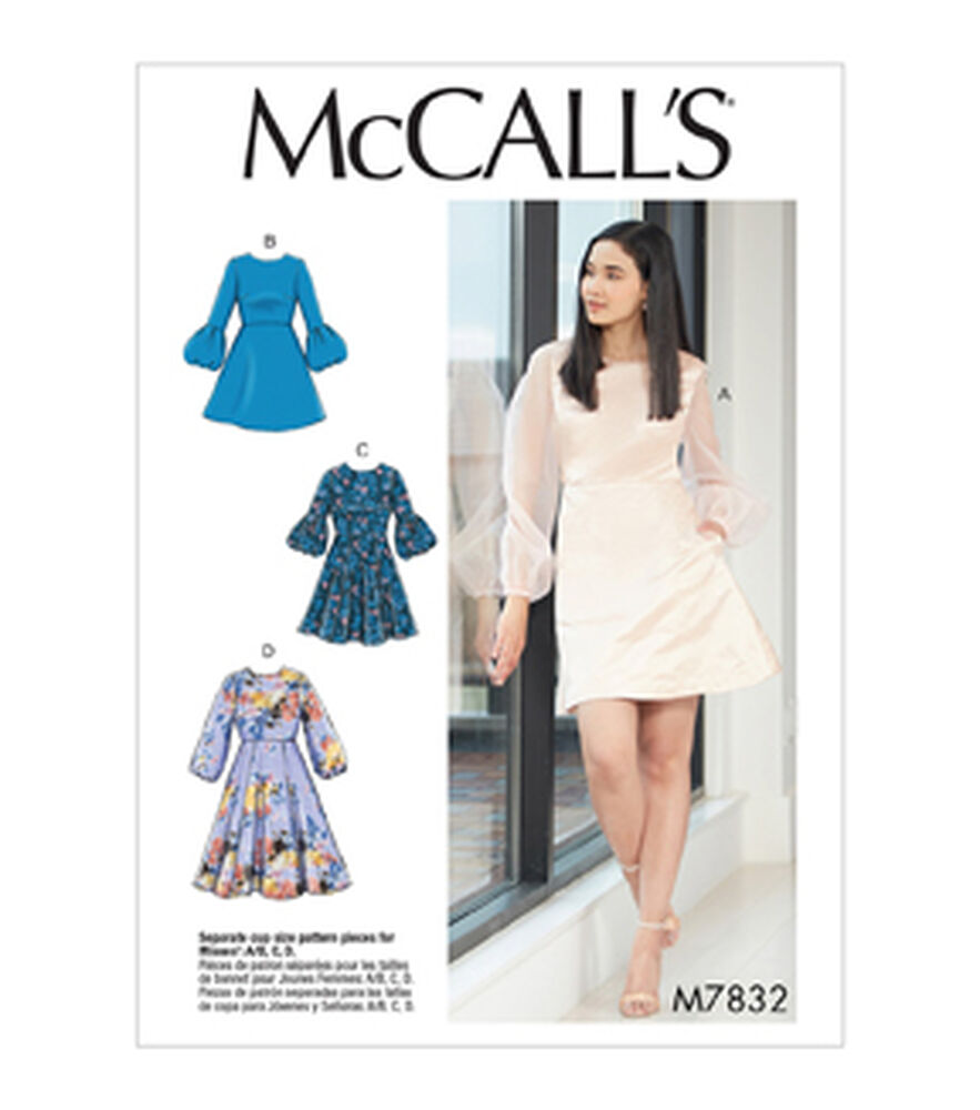 McCall's M7832 Size 6 to 22 Misses Dress Sewing Pattern, A5 (6-8-10-12-14), swatch
