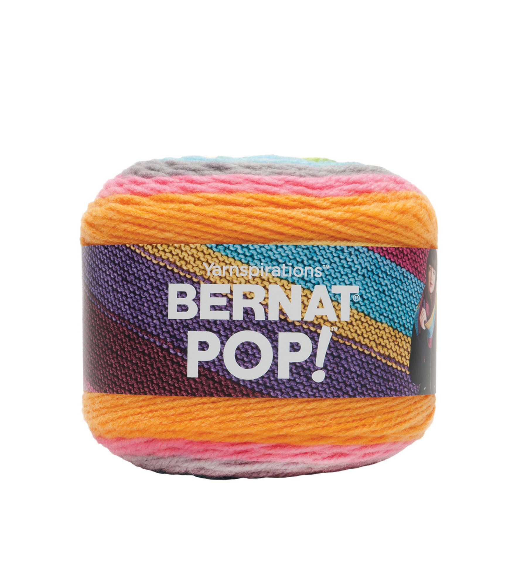 Bernat Pop! Self Striping 280yds Worsted Acrylic Yarn, Art, hi-res