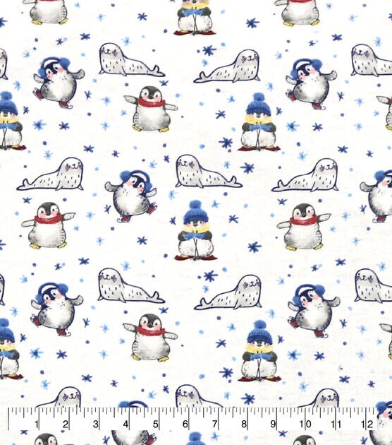 Seals And Penguins Super Snuggle Flannel Fabric