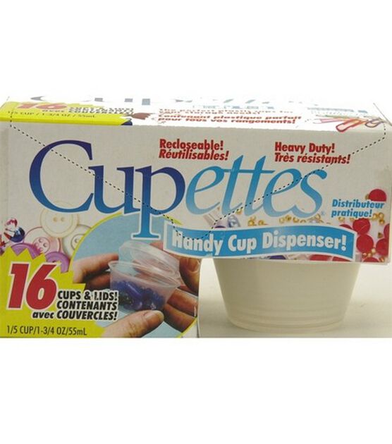Cupettes Heavy Duty Cups & Lids 1.75 Ounce Clear 16 Pkg