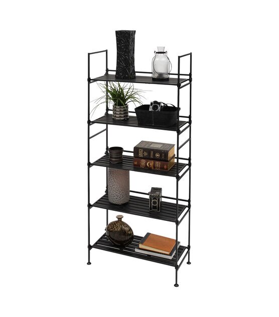 Organize It All 25" x 56.5" Espresso 5 Tier Freestanding Shelf, , hi-res, image 4