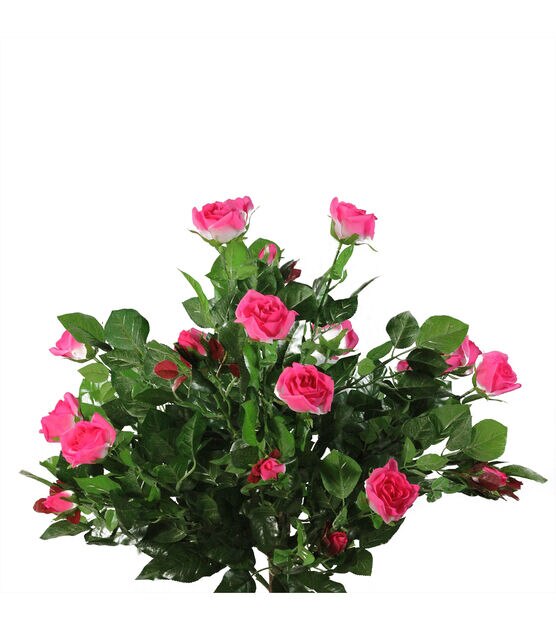 Northlight 47" Potted Green and Pink Artificial Rose Tree, , hi-res, image 2