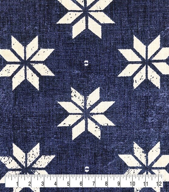 Star On Navy Cotton Canvas Fabric, , hi-res, image 3