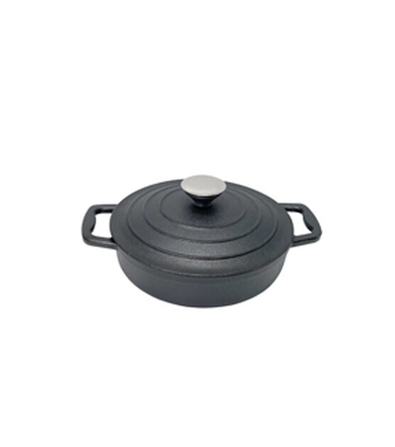 11" Cast Iron Double Handle Dutch Oven With Lid by STIR