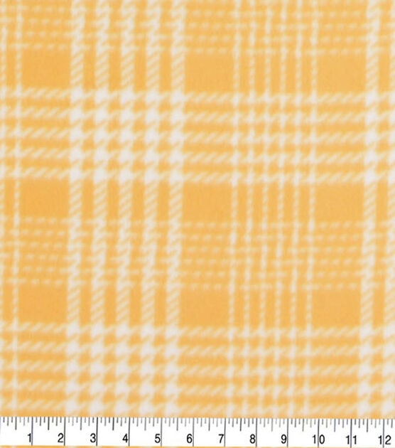 Mustard Plaid Blizzard Fleece Fabric, , hi-res, image 3
