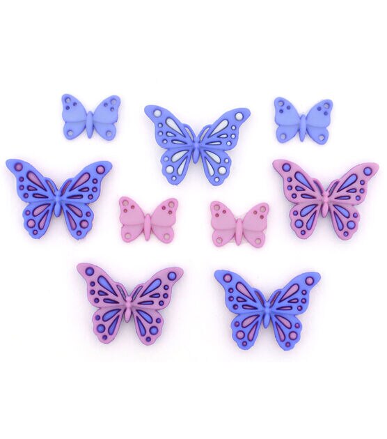 Dress It Up 9ct Nature Sweet Butterflies Flatback & Shank Buttons