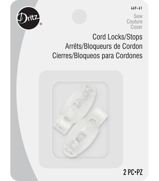 Dritz Cord Locks & Stops, Clear, 2 pc