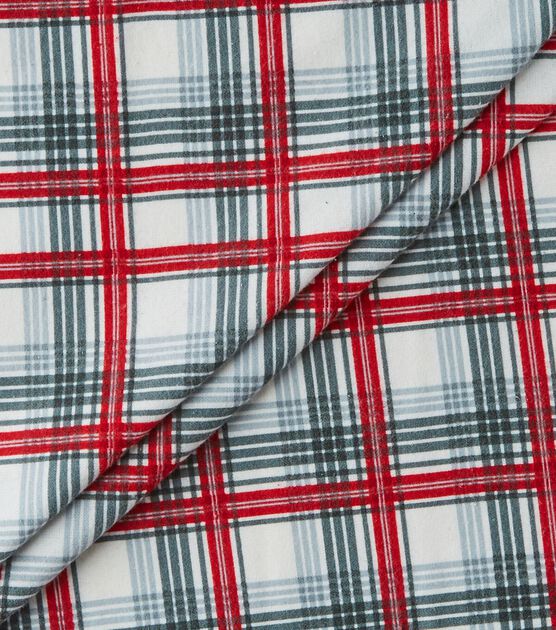 Eddie Bauer Gray & Red Plaid Flannel Prints Fabric, , hi-res, image 4