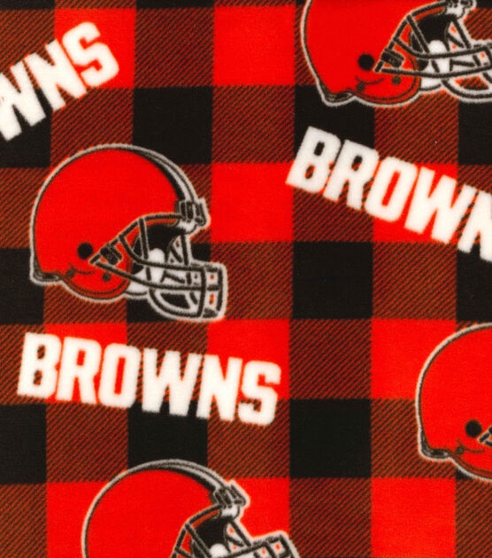 Fabric Traditions Cleveland Browns Fleece Fabric Buffalo Check, , hi-res, image 2
