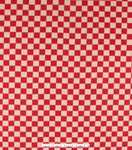 Blizzard Prints Come Together Red Checker Fleece Fabric, , hi-res, image 4
