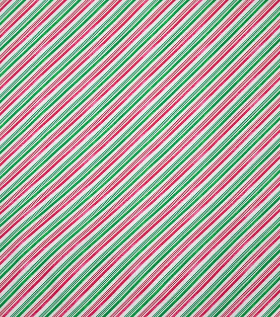 Candy Cane Stripes Christmas Cotton Fabric, , hi-res, image 2